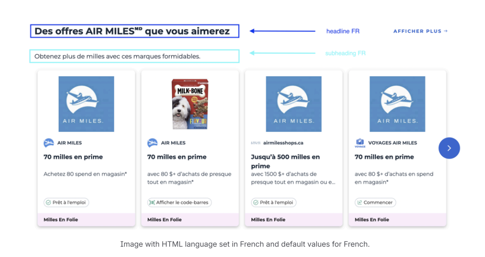 Headline & Subheading French